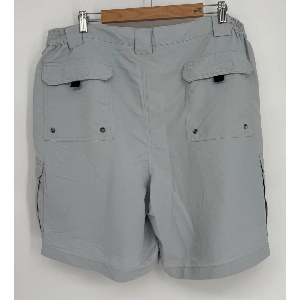 Bimini Bay Outfitters Mens Gray Nylon Performance‎ Cargo Fishing Shorts Sz 42